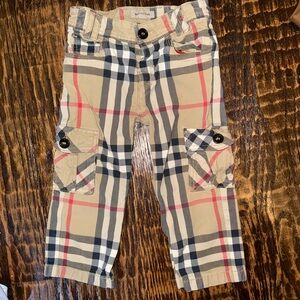 Burberry Kids' Beige and Black Plaid Cargo Pants
